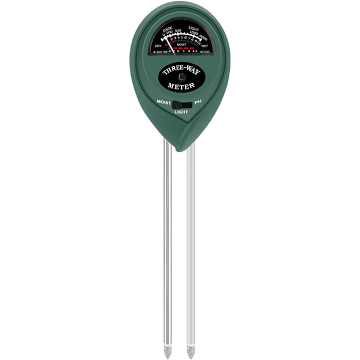 Talajnedvesség-figyelő QttvbTna, 3 az 1-ben, teszt PH/nedvesség/fény, zöld