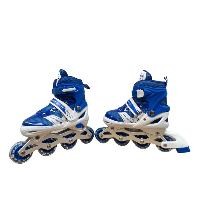 2 az 1-ben gyerek görkorcsolya R03, szilikon kerekek lámpákkal, S méret, állítható 31-34, kék