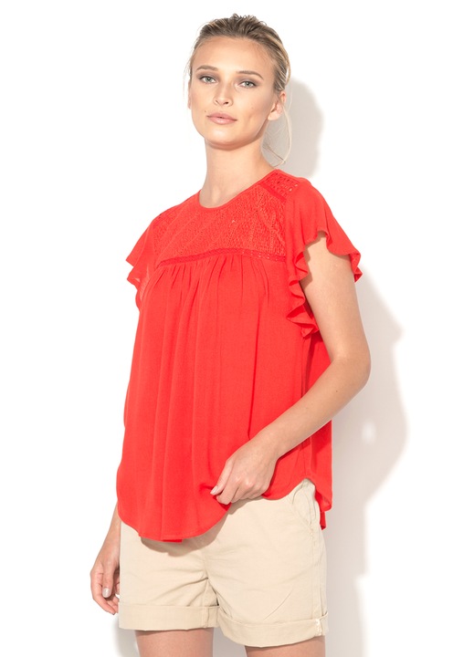 EDC by Esprit Bluza rosie cu detalii brodate S