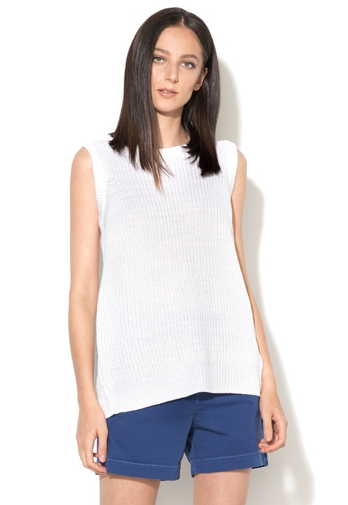 BRAVE SOUL Pulover alb fara maneci cu decupaje Seapen S