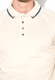 BRAVE SOUL Bluza polo ecru din pique cu garnituri albastre Kennedy XL