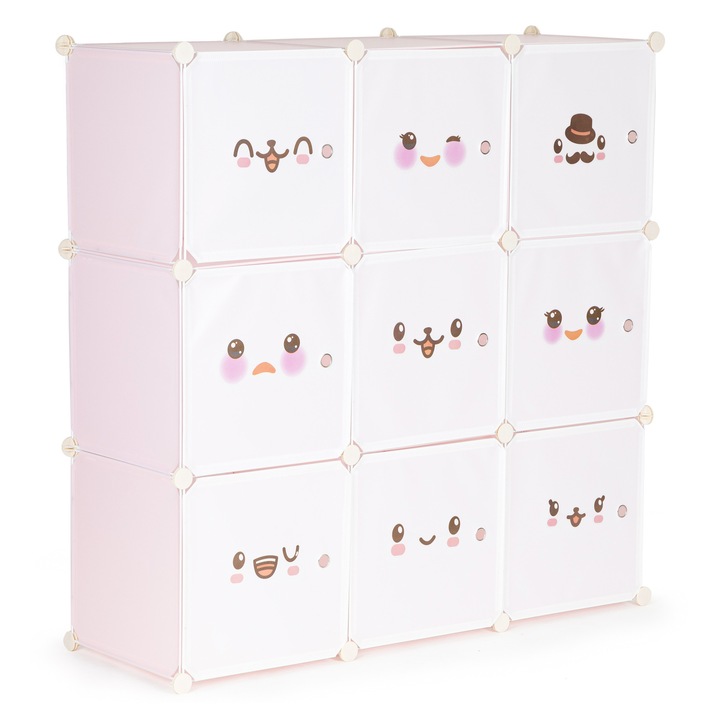 Raft modular cu 9 compartimente pentru camera copilului Ecotoys 09C