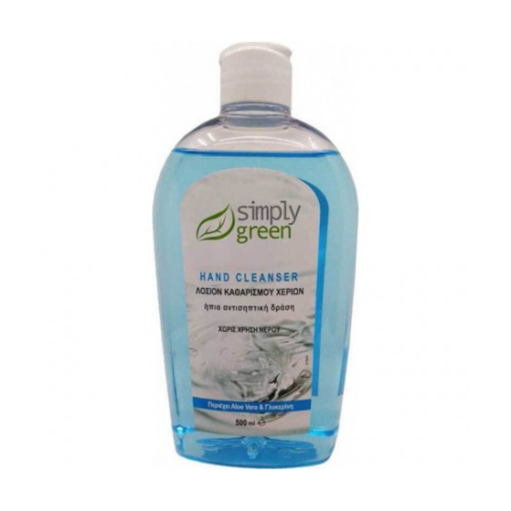 Lotiune dezinfectanta, Simply Green, 70% Alcool, 500 ml