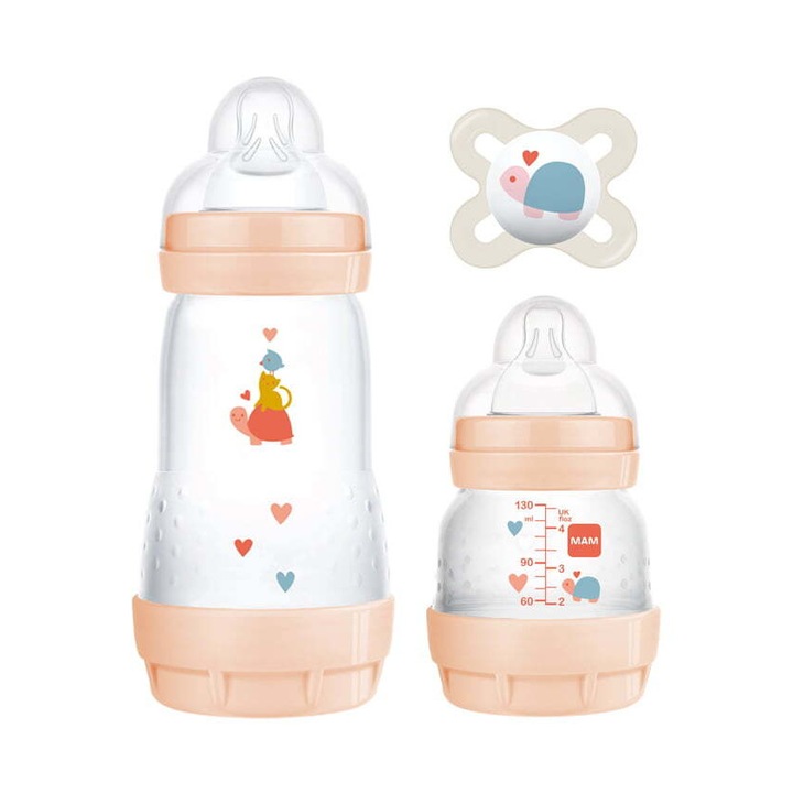 Set 2 biberon+suzeta MAM Starter Easy Start Anti-Colic, multicolor, 130ml/260ml, 0+