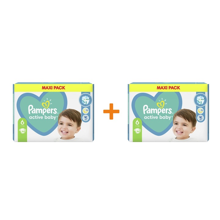 Scutece copii, PAMPERs, Active Baby No.6, 13-18Kg, 88 bucati