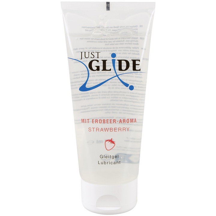 Lubrifiant intim, Just Glide, aroma Capsuni, 200ml