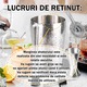 Set Cocktail Shaker, BYONDSELF®, Suport bambus negru, 10 piese, Set barman pentru preparare bauturi, Otel inoxidabil, Cu tirbuson
