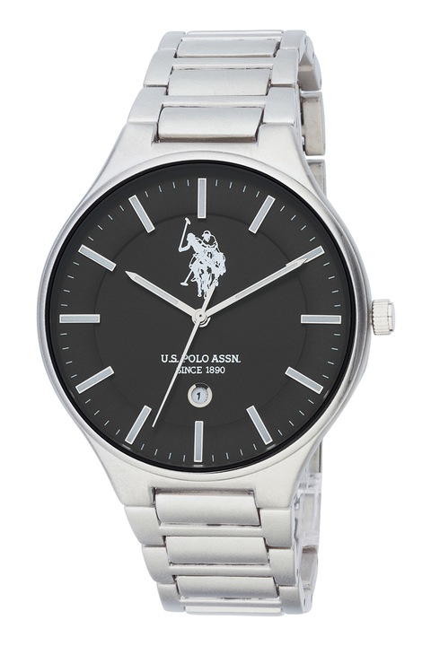 U.S. Polo Assn., Кварцов часовник с верижка от неръждаема стомана, Сребрист