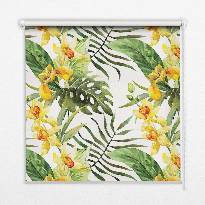 Rulou. Coloray. Black-out. Floare. Galben. 140 cm x 180 cm. 00006730
