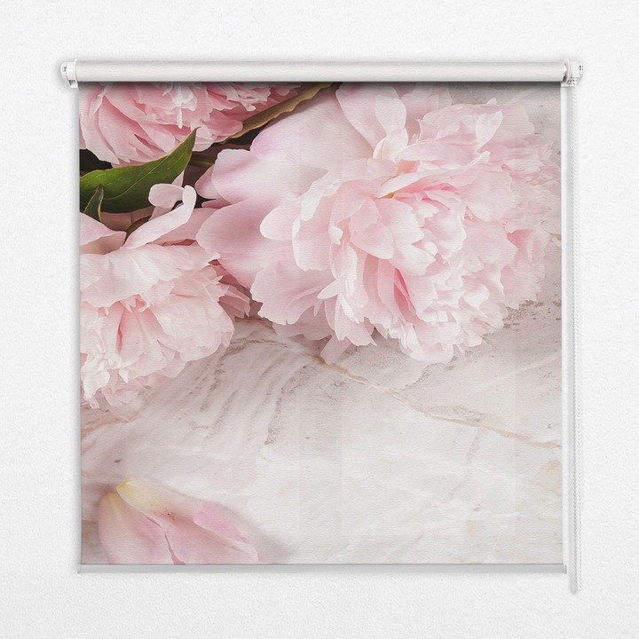 Rulou. Coloray. Black-out. Flori. Alb. 140 cm x 180 cm. 00006538