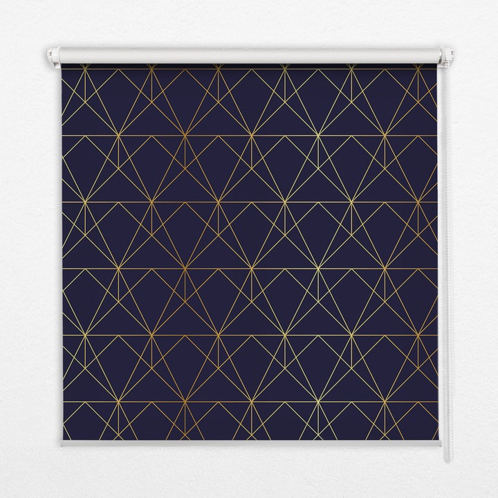 Rulou, Coloray, Black-out, Liniile g ne conectate in triunghiuri, Galben, 100 cm x 140 cm, 00013070