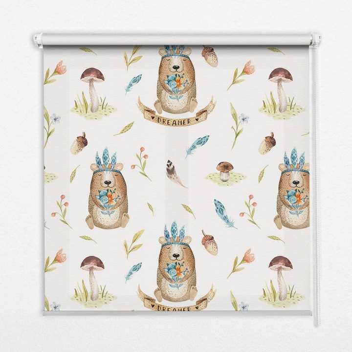 Rulou. Coloray. Black-out. Ursuleti si plante. Maro. 140 cm x 180 cm. 00030256