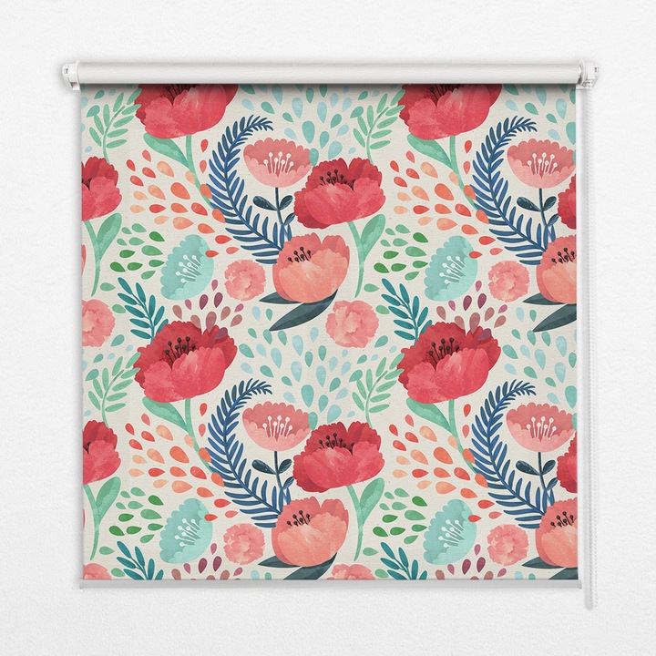 Rulou, Coloray, Seminte de mac, Rosu, 150 cm x 180 cm, 00011325