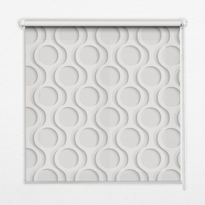 Rulou, Coloray, Black-out, Cercul intr-un cerc, Alb, 150 cm x 240 cm, 00020855