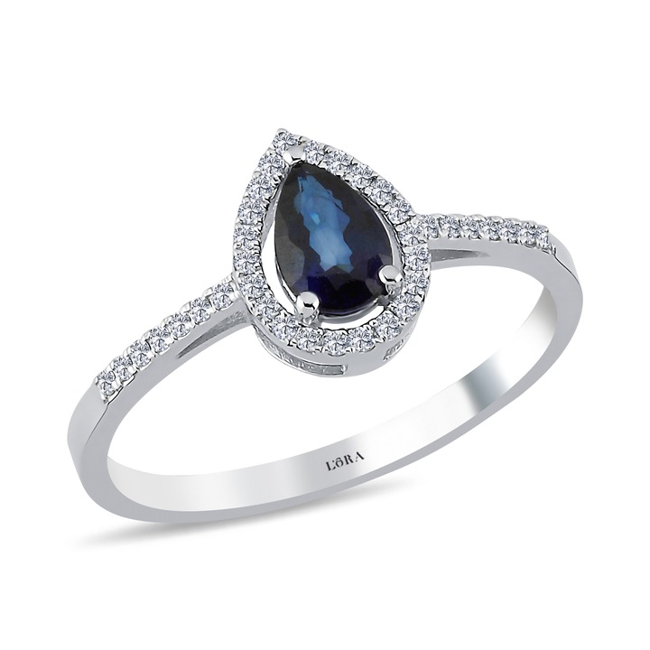 Inel cu diamant cu pietre de Safir