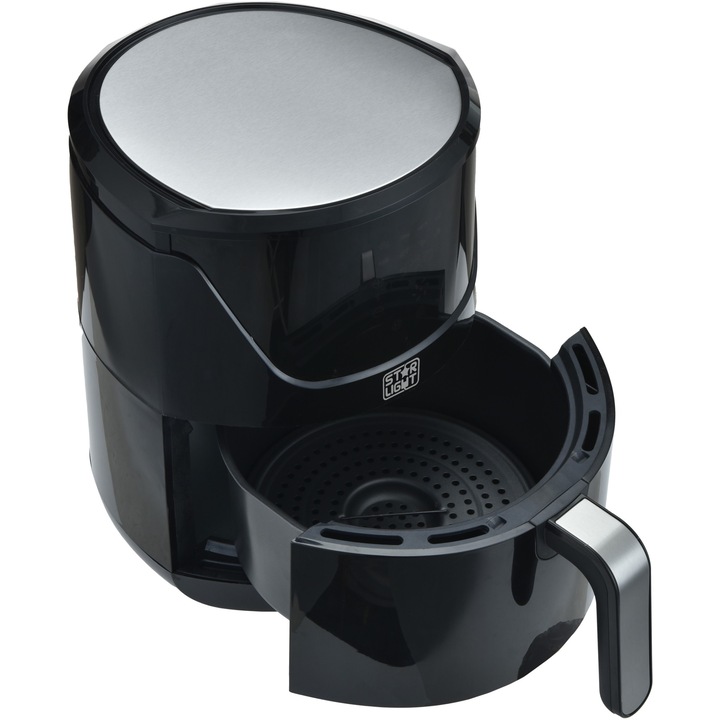 Friteuza cu aer cald Star-Light DAFV-1400B4B, 1400 W, 4.5 l, 10 Programe presetate, temperatura ajustabila, vas detasabil, gratar antiaderent detasabil, Negru