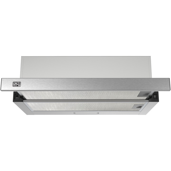Hota incorporabila telescopica Star-Light HVT-350SS, 65W, 2 viteze, putere, absorbtie 353mc/h, 60cm, iluminare led, Inox