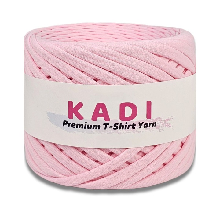 Szalagszál kötött horgoláshoz és makraméhoz, KaDi Large, 9-11 mm, 110 m, 100% pamut, Pasztell Pink szín