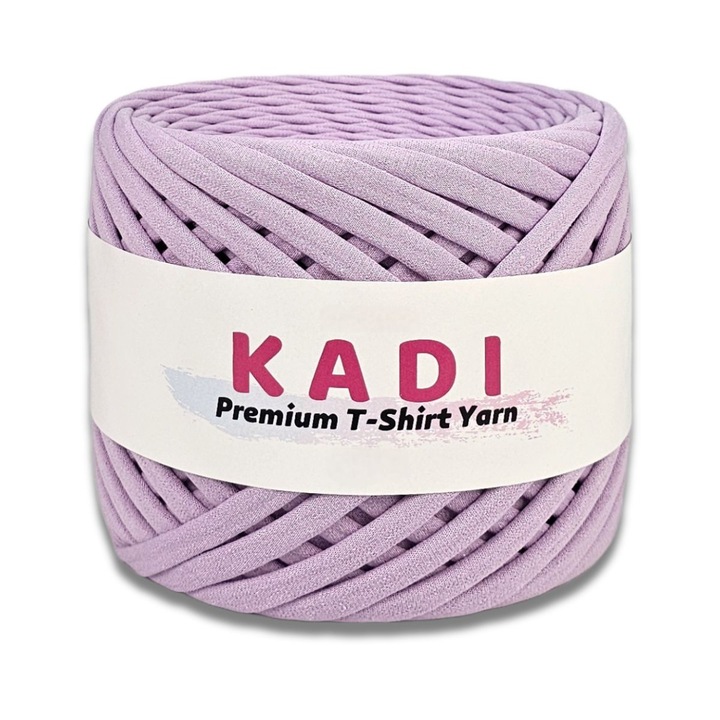 Fir panglica pentru crosetat tricotat si macrame, KaDi Extra Small, 3-5 mm, 110 m, 100% bumbac, culoare Lavanda