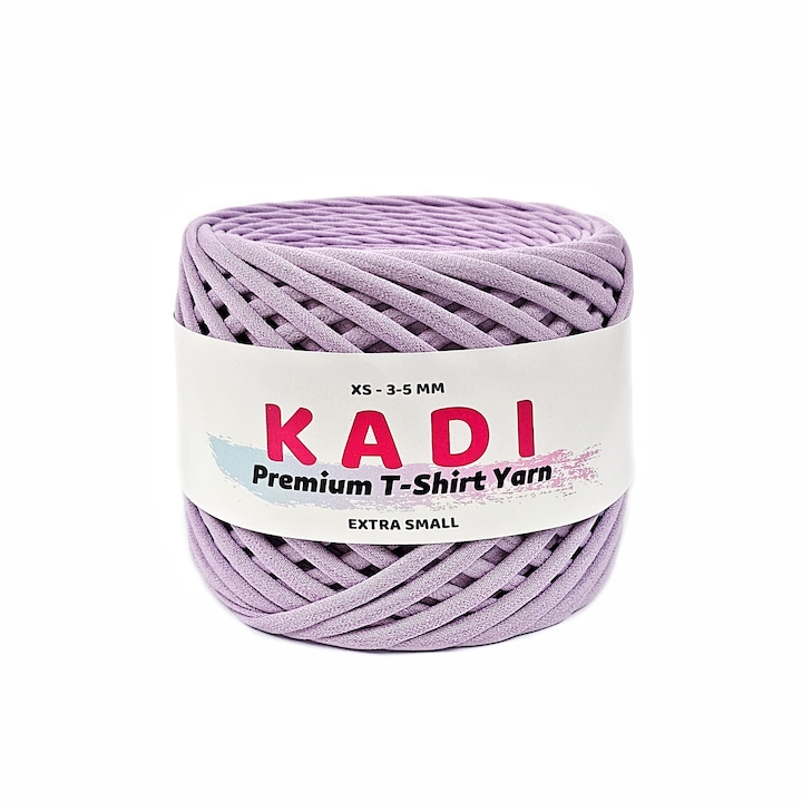 Banda textila pentru crosetat, KaDi Premium Extra Small, 3-5 mm, 110 m, culoare Lavanda