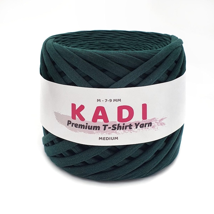 Banda textila pentru crosetat, KaDi Premium Medium, 7-9 mm, 110 m, culoare Verde Ultramarin