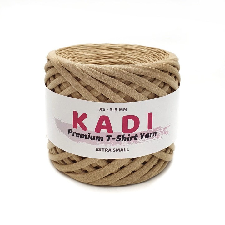 Banda textila pentru crosetat, KaDi Premium Extra Small, 3-5 mm, 110 m, culoare Bej