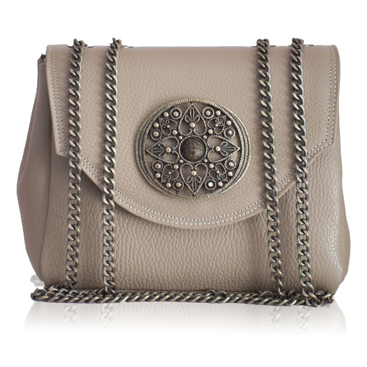 Amelie táska, taupe, természetes bőrből