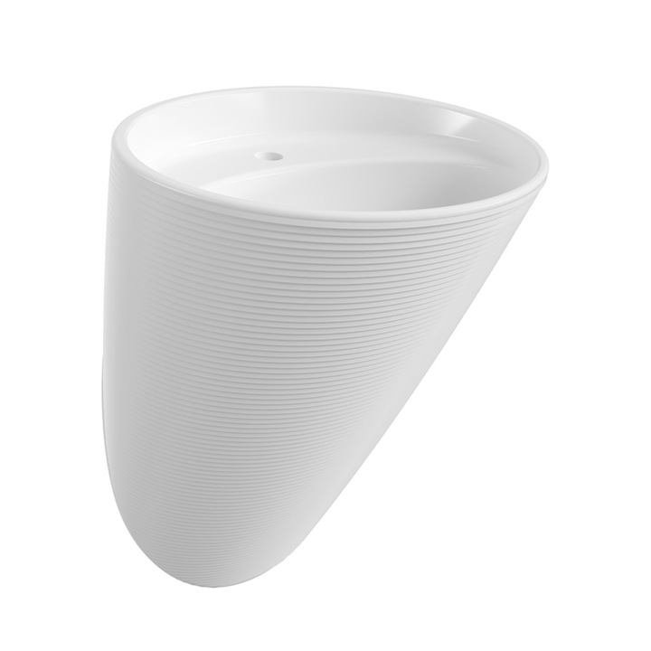 Lavoar stativ montaj suspendat, Alb lucios, gaura baterie, ceramica, Jon, colectia Royalty Line by Ego