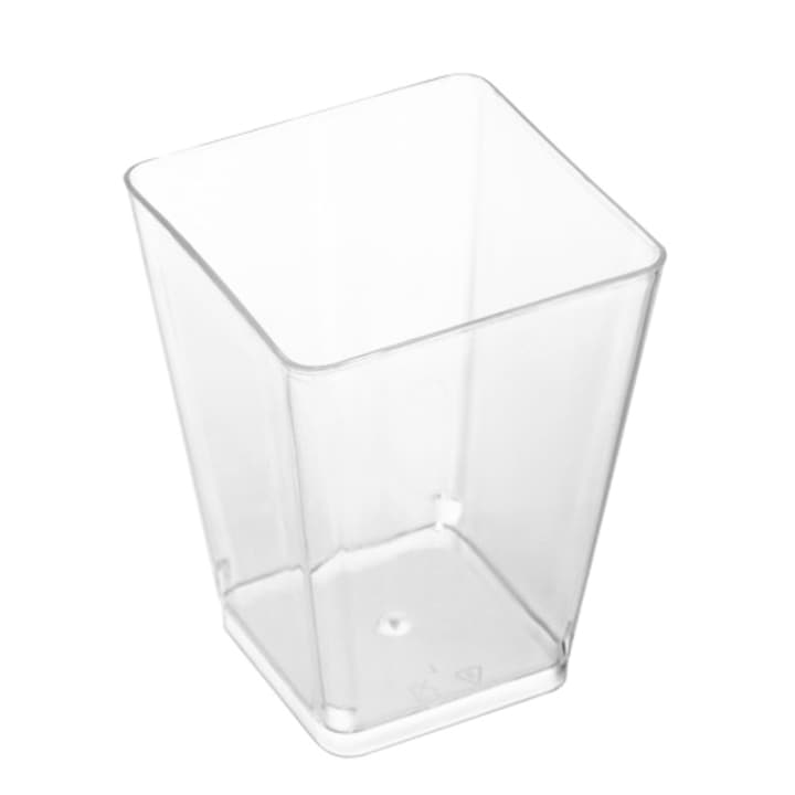 Set 50 cupe desert, din plastic transparent, forma piramida, 120ml