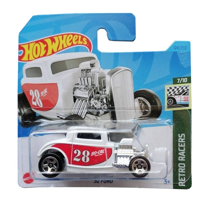 Hot Wheels '32 Ford fémautó, fehér, 1:64