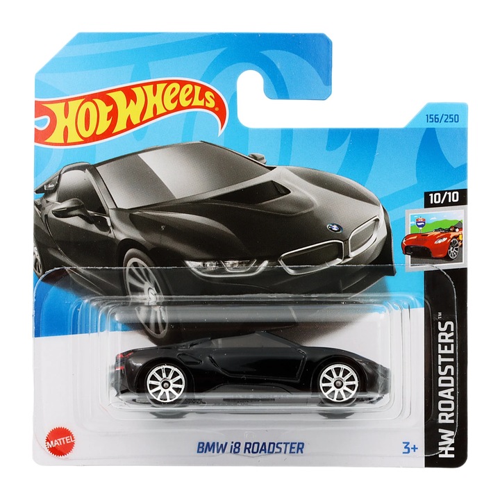 Masinuta Metalica Hot Wheels BMW i8 Roadster, Negru, 1:64