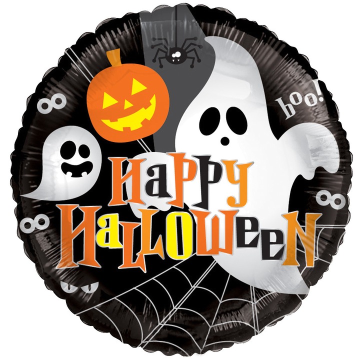 Balon Folie Rotund Happy Halloween 45cm, 88109-18F