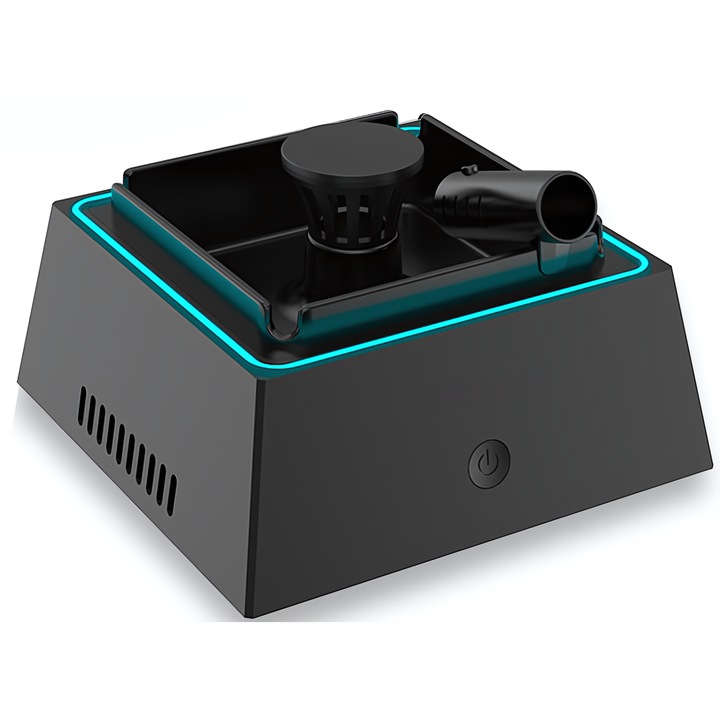 goBERA® elektromos hamutartó beépített légtisztítóval, Modern és hatékony megoldás a kellemetlen szagok eltüntetésére, 4 cigaretta kapacitása, Beépített akkumulátor, Usb töltés, Átmérő 14 cm, Szagtalanító, Fekete