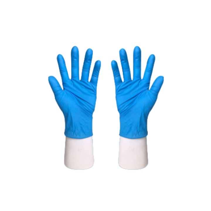 Manusi nitril nepudrate, marimea M albastre, 100buc/cut