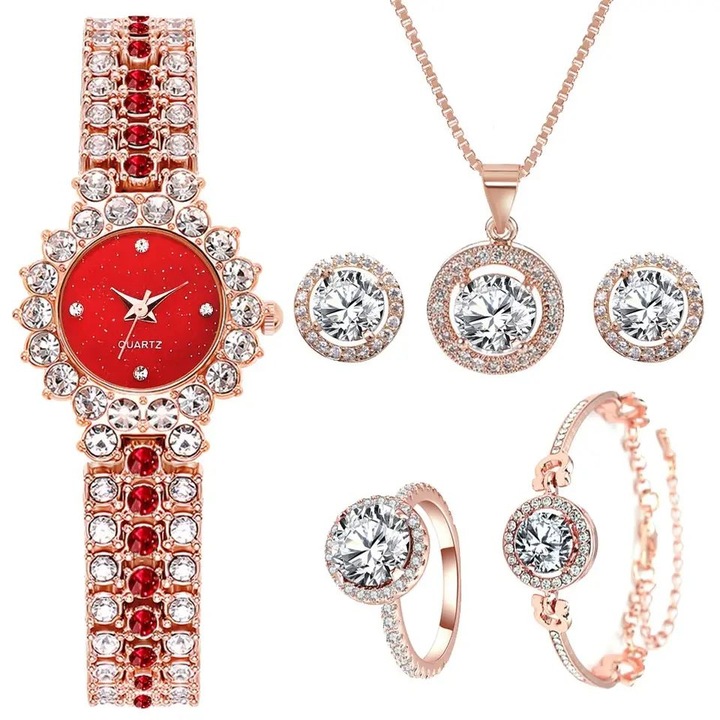 Set ceas dama elegant cu bijuterii CDQZ130