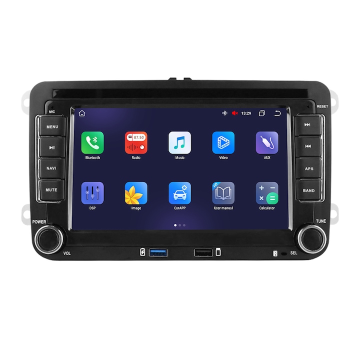 Navigatie Auto Android 12, slot SIM 4G, Display 7 inch, Carplay, WIFI, Bluetooth, 8 Core, 4 GB RAM, 32 GB memorie, Canbus, compatibila cu Golf 5,6, Caddy, Sharan, Jetta, Eos, Tiguan, Passat B6,7, Skoda Octavia 2, Fabia, Superb, Seat Leon, Altea, Toledo
