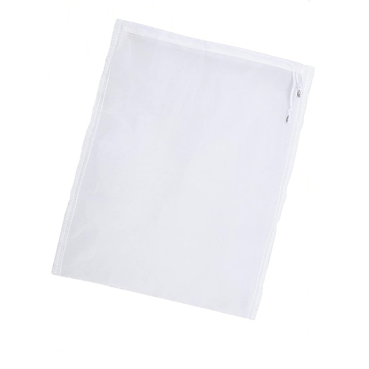 Цедка тип торбичка за течна храна, с много фино сито и връв за завързване, бяло PVC, 30 x 20 см, CBD CORAL BEST DEALS