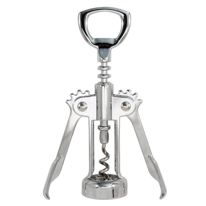 Tirbuson Profesional, Compatibil cu Dopuri de Pluta sau Cauciuc, Manual, din Inox, Gri, CBD CORAL BEST DEALS Gri