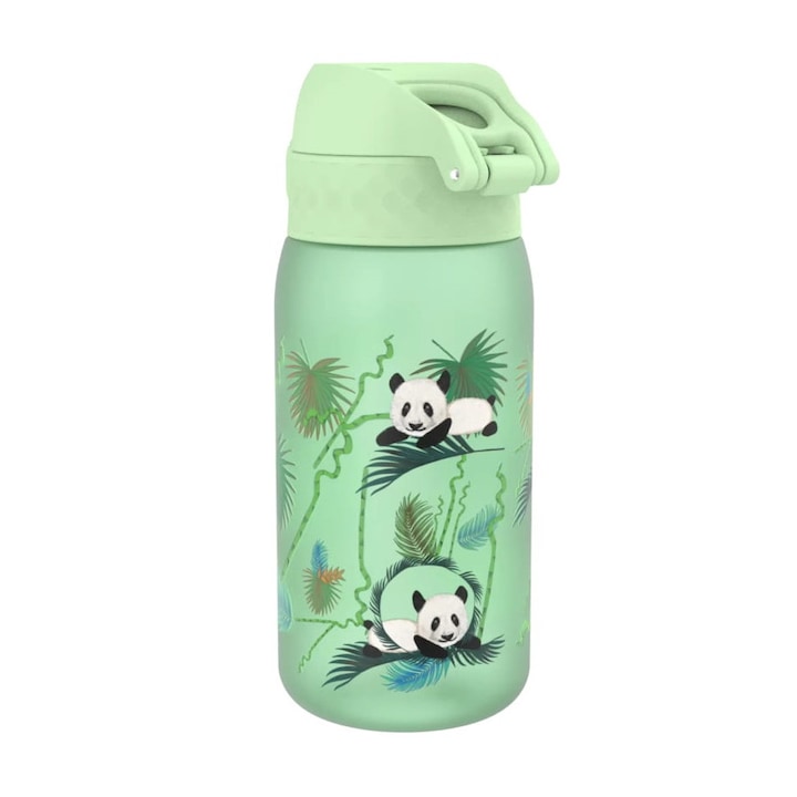 Бутилка за вода, Ion8, модел Panda, детска, 350 мл, мента
