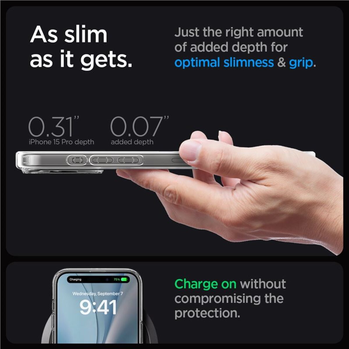 Husa pentru iPhone 15 Pro - Spigen Ultra Hybrid MagSafe - Frost Clear