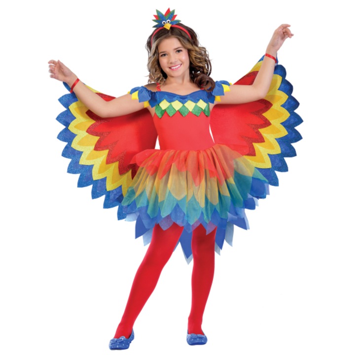 Costum papagal copii, cu aripi si bentita, 11-12 ani, 146 cm