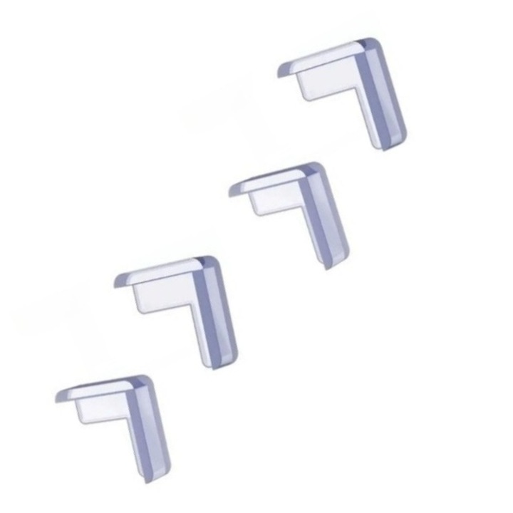 Комплект от 4 ъгъла, L форма, прозрачен силикон, 1.5x0.5x4.0 cm