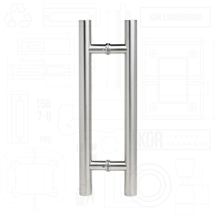 Maner inox tip H, bilateral, KOR-633, h-600mm, int-400mm, D32mm, satinat