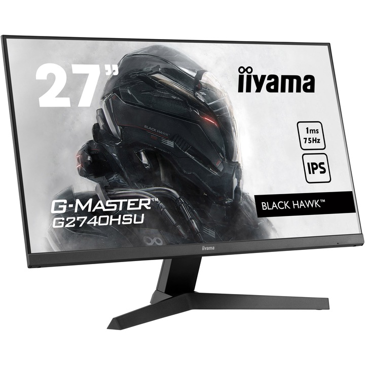 IIYAMA Monitor Gaming Light 27" ETE IPS, G-Master Black Hawk, FreeSync, 1920x1080@75Hz, 250cd/m², HDMI, DisplayPort, 1ms (MPRT), Speakers, USB-HUB (2x2.0), Black