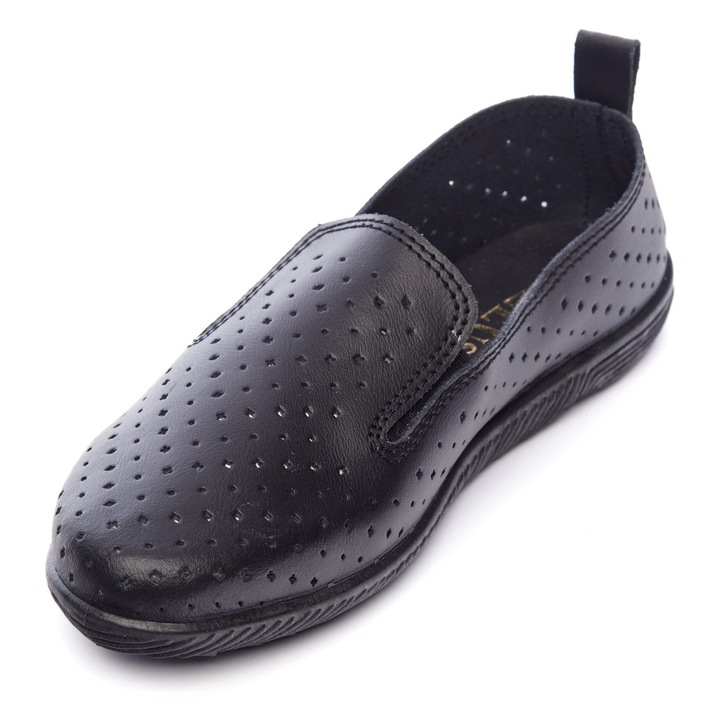 Pantofi din piele, Tellus 72-02, Negru