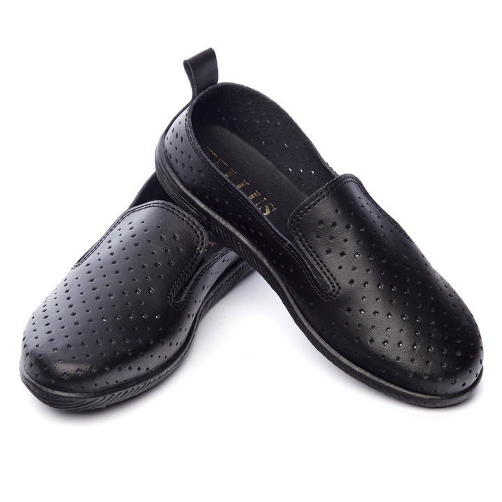 Pantofi din piele, Tellus 72-02, Negru