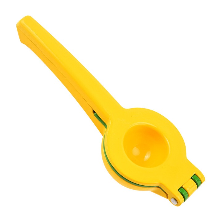Ръчна изстисквачка за лимони, Vaxiuja, Мултифункционална, 22/8 см, Некорозионна, Ергономична дръжка, 2 в 1, Алуминиева сплав, Жълта