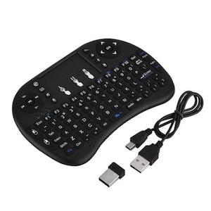 Mini tastatura wireless cu touchpad, iluminata, pentru TV Box/Mini PC/tableta/Smart TV, compatibila cu Android/Windows, negru