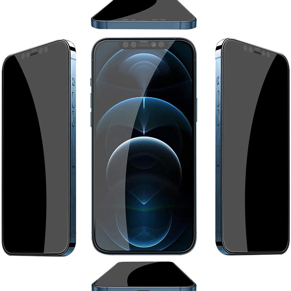 Folie Sticla Kribo, Privacy Premium Fit, pentru Apple iPhone 12 Pro Max, HD, 9H, Protectie Ecran Premium, Full Cover, Full Glue