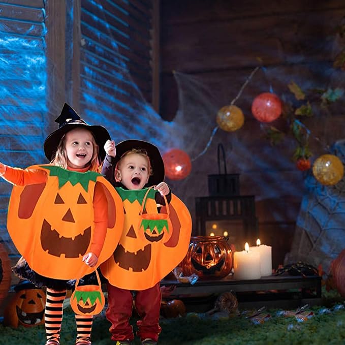 Set costumas Halloween copii dovlecel, Zola®, 3 piese, costum, palarie